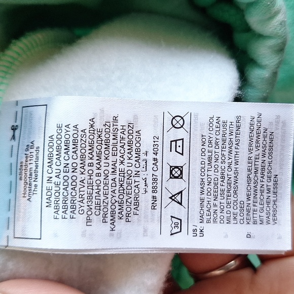 Adidas Green And White Tie Dye Sweat Short Size Large - Picture 7 of 8